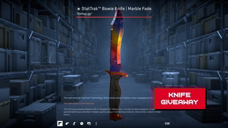 Refrag Knife Giveaway &#8211; Win a ★ StatTrak™ Bowie Knife | Marble Fade