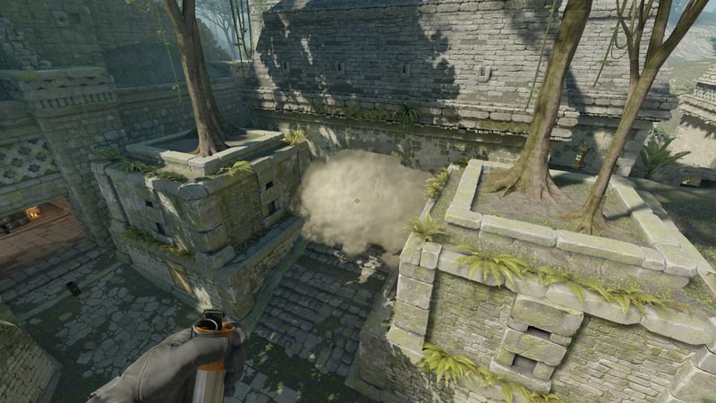 An in-game screenshot of a house smoke on Ancient