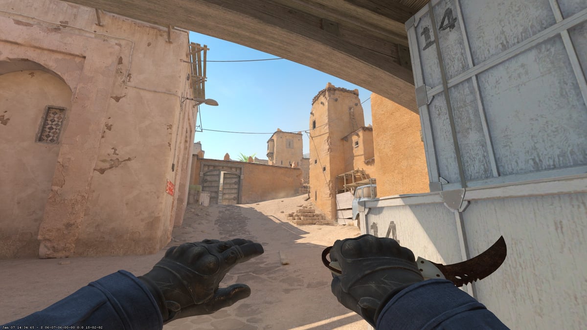 Window Boost on the CS2 map 'Dust II'