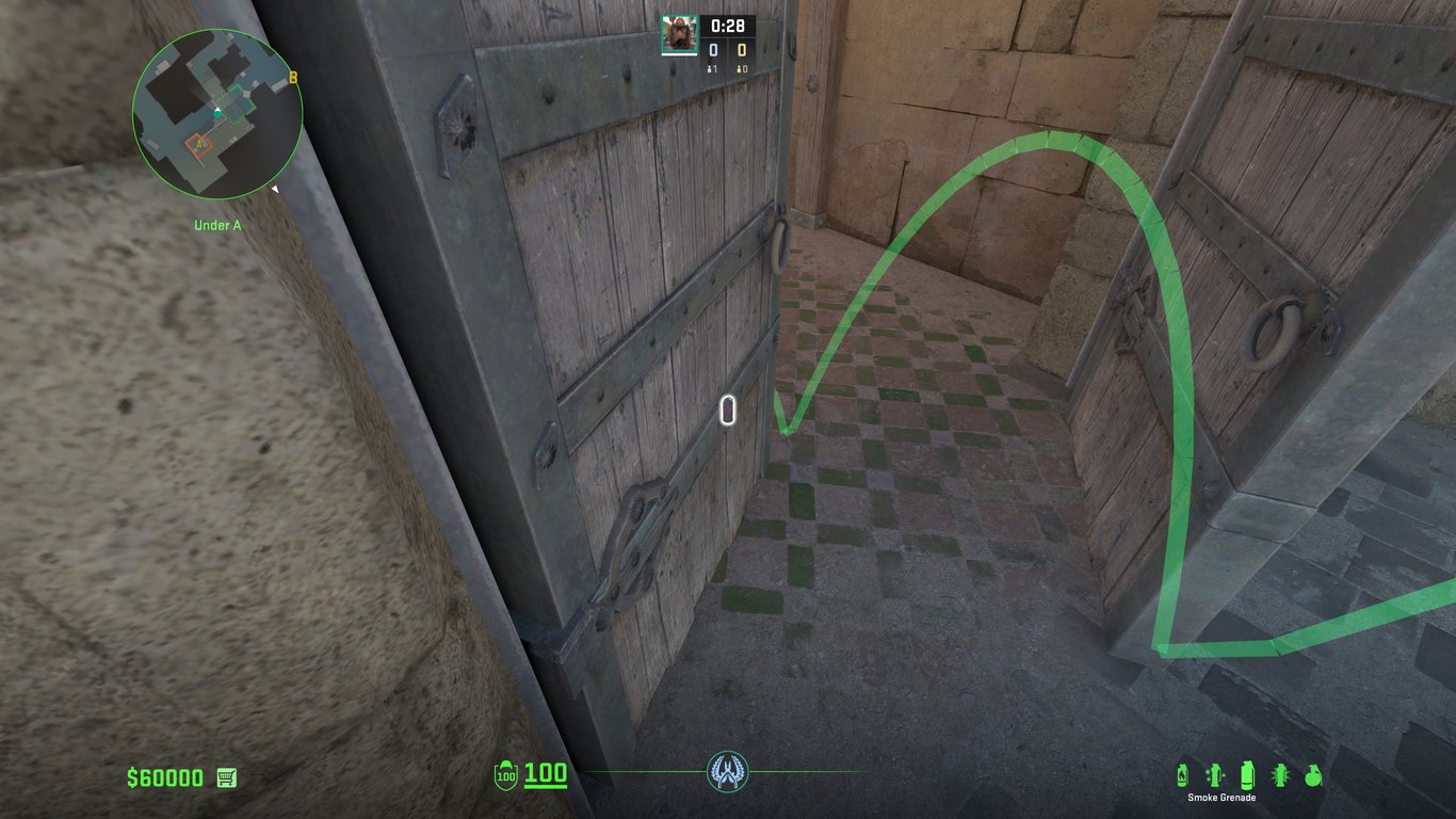 The grenade camera functionality of NADR combined with the grenade trajectory