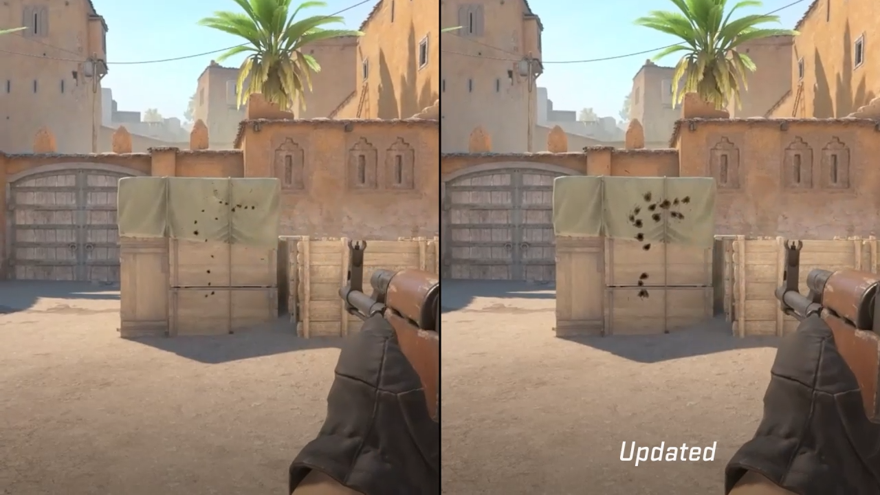 CS2 updated bullet decals