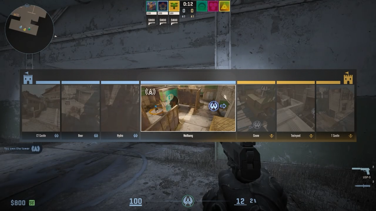 CS2 rush game mode UI