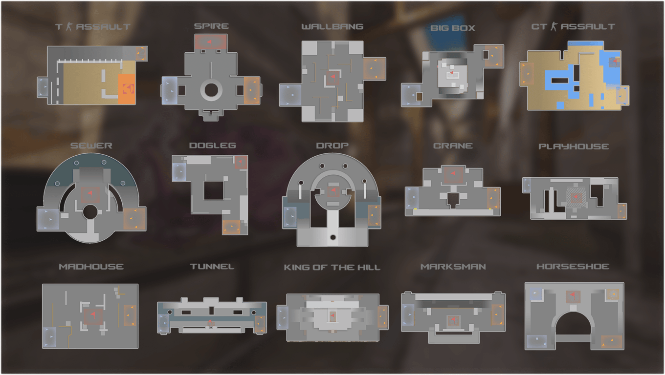 The Rush map layouts